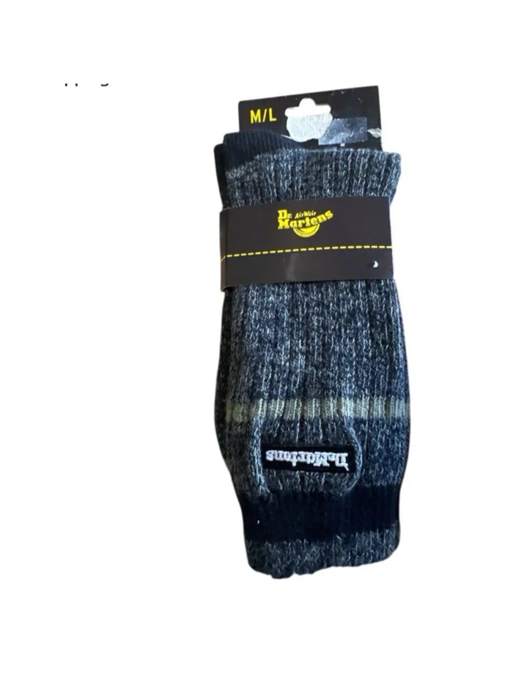 Dr. Martens Marl Organic Sock Black Green 1 Pair Size M/L new